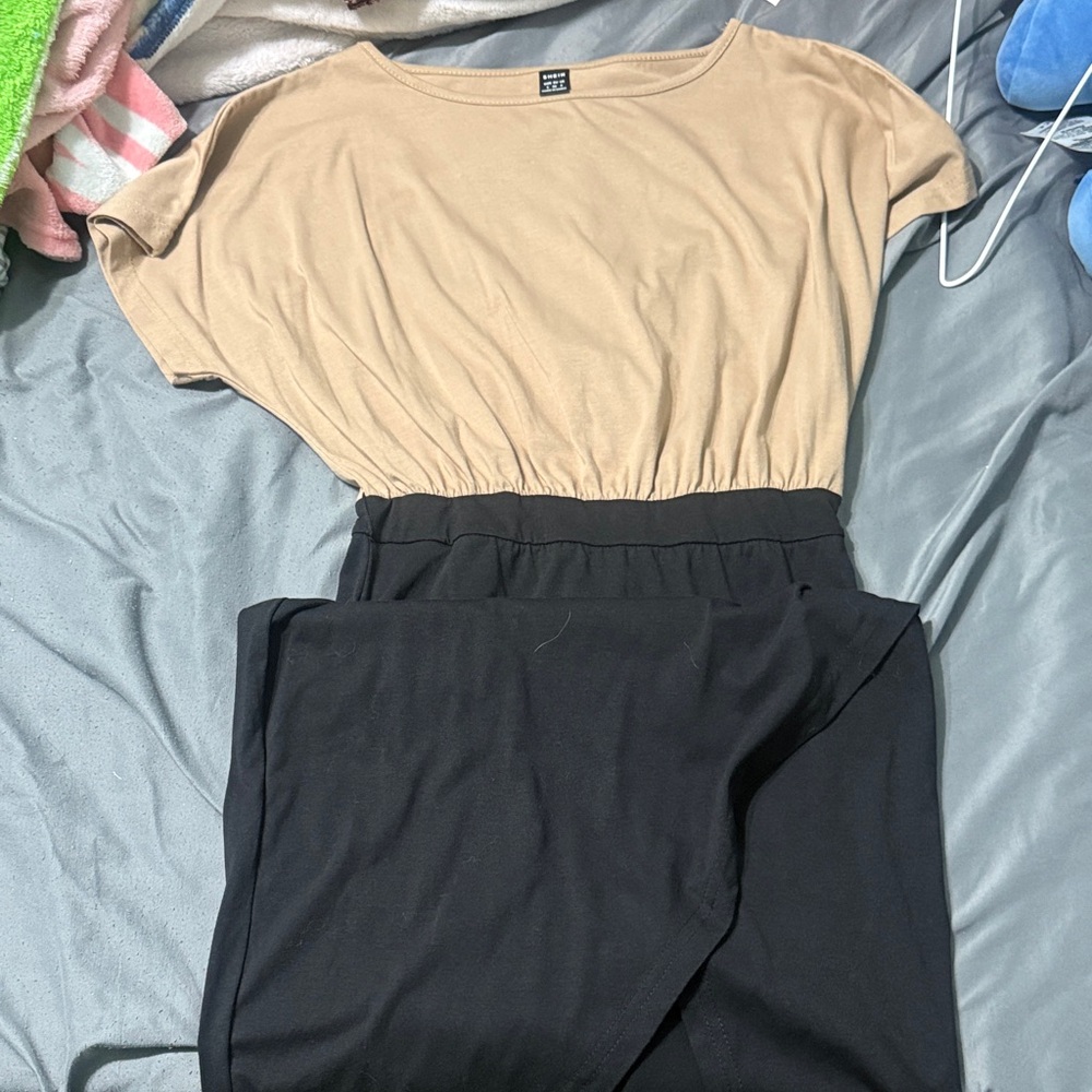 Tan and Black Jumpsuit